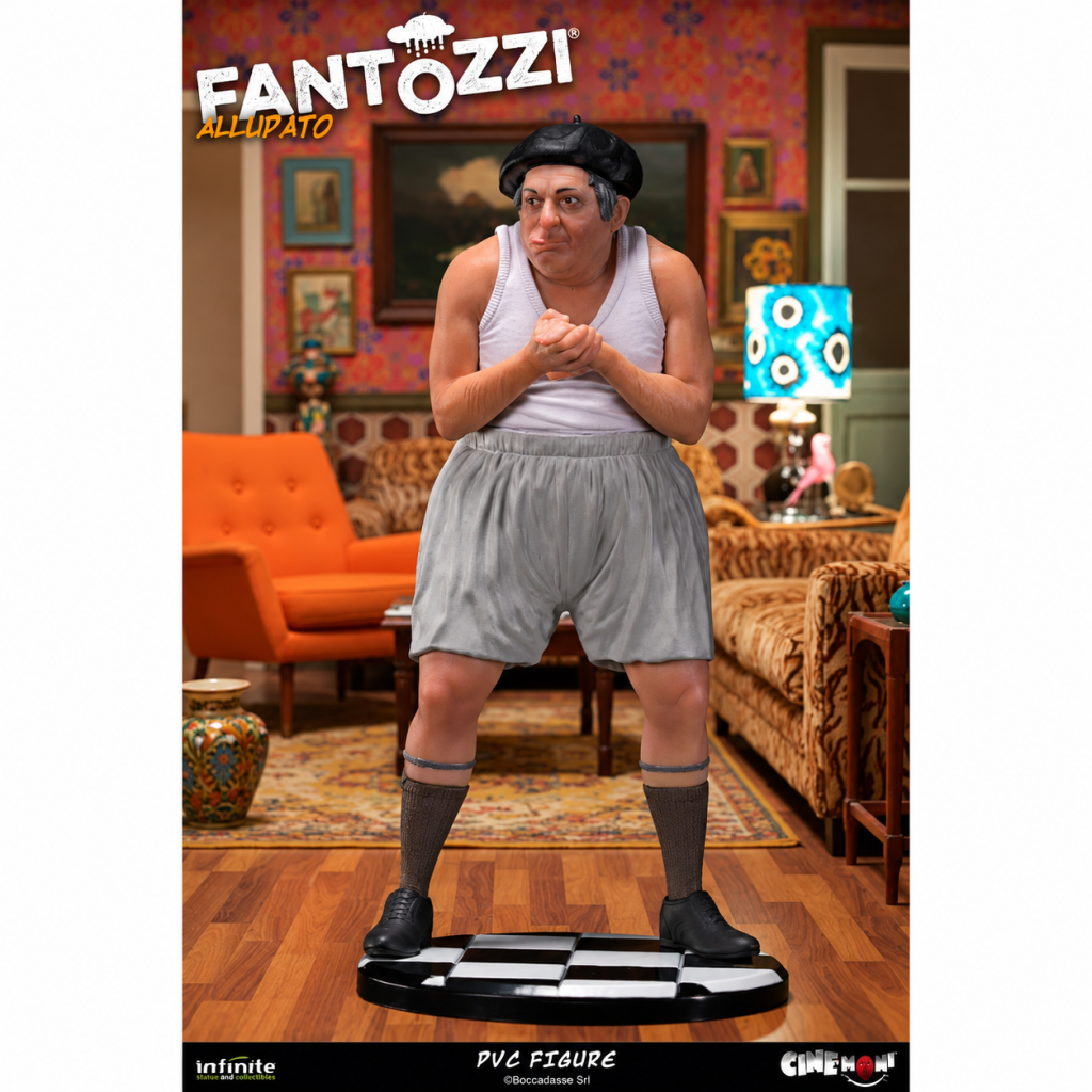 Detail figurky Fantozzi Allupato s tematickým podstavcem