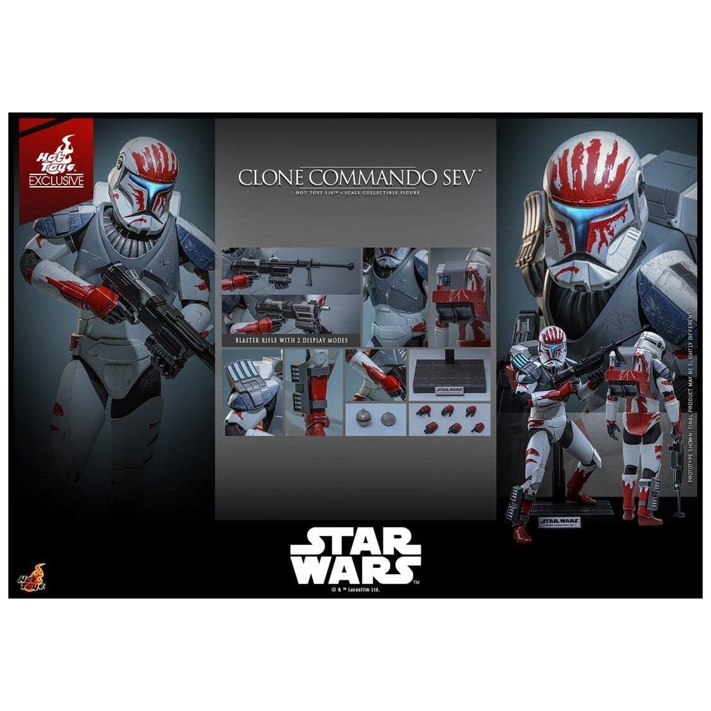 Clone Commando Sev Hot Toys 1:6 DC-17m ICWS Star Wars The Clone Wars