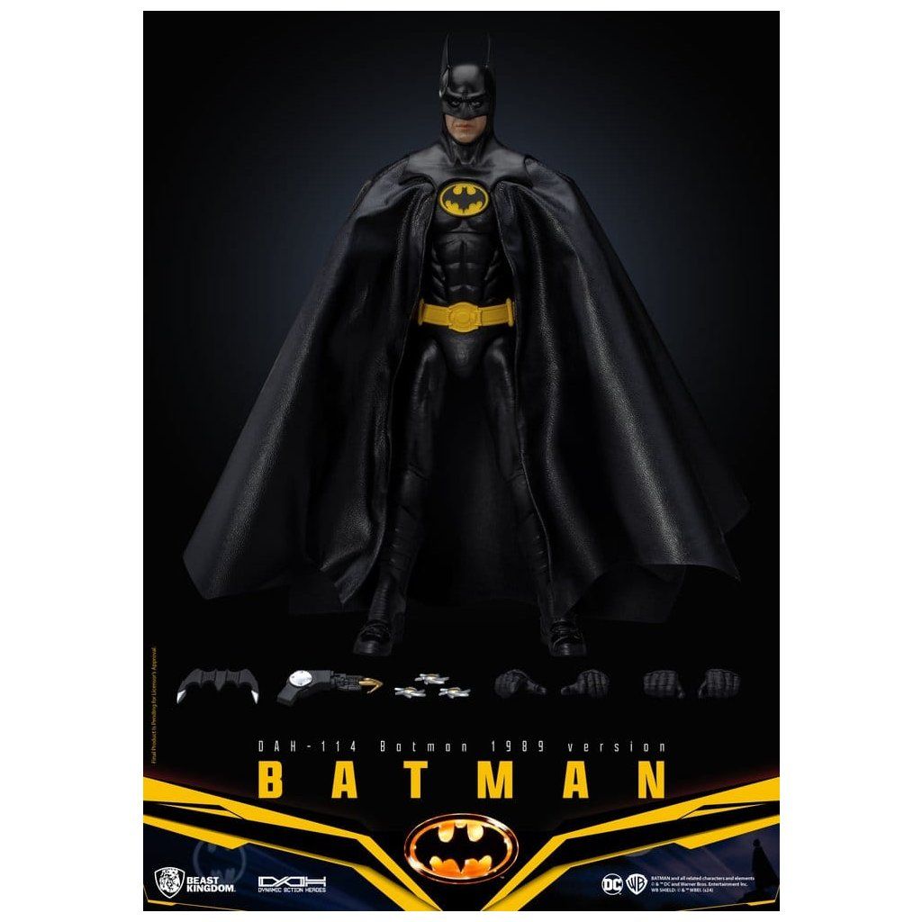 Batman 1989 Beast Kingdom DAH-114S černý oblek žluté logo