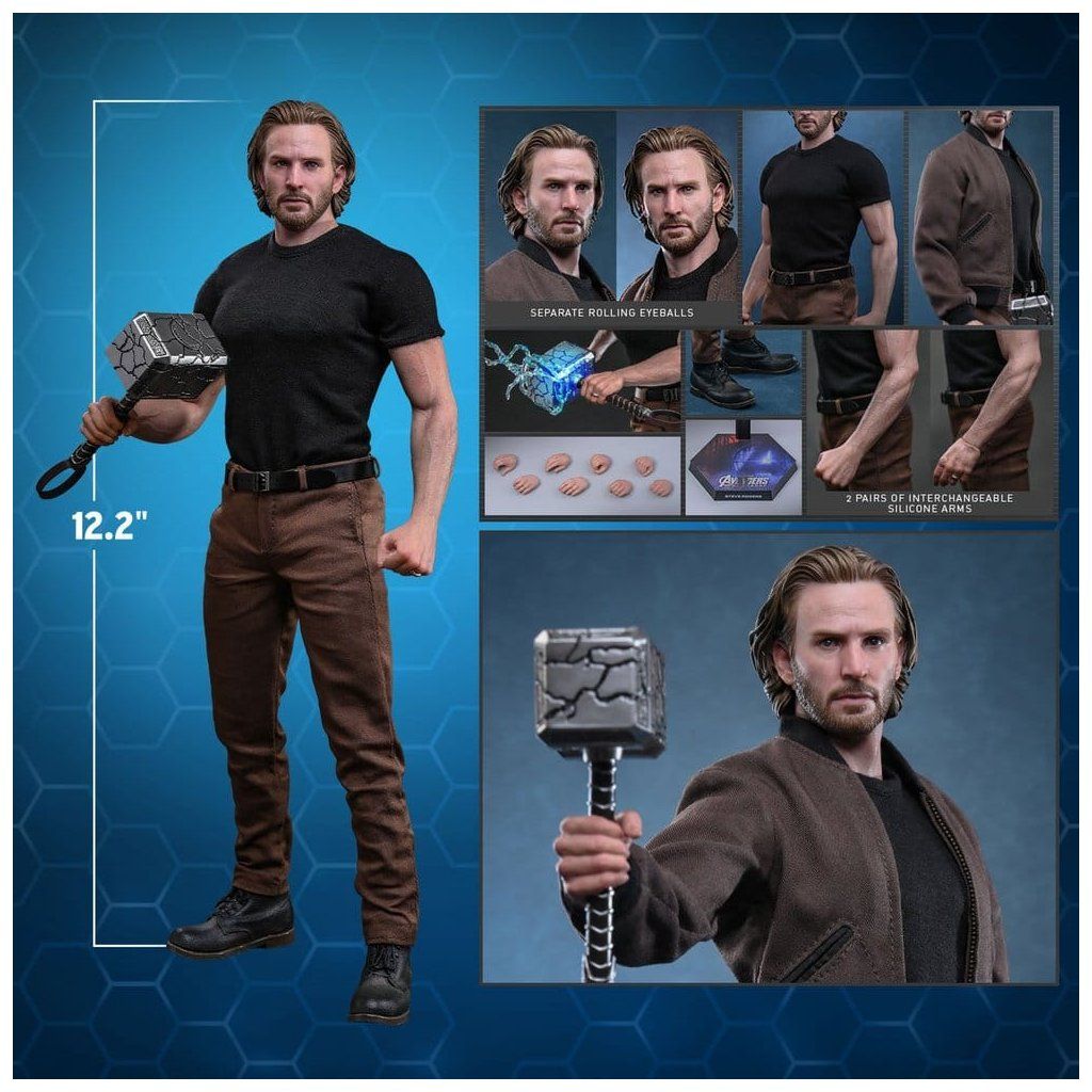 Hot Toys Steve Rogers Avengers Doomsday Chris Evans detail hlavy 1:6