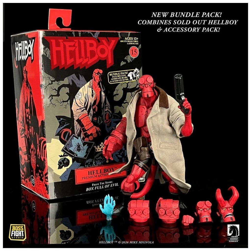 Hellboy Action Figure 1/12 Scale Bundle Pack – sběratelská figurka s příslušenstvím